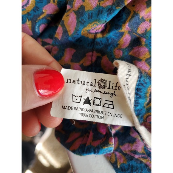 Natural Life 100% Cotton Boho Floral Ruffle Flat Sheet King & one pillow case - Picture 4 of 6